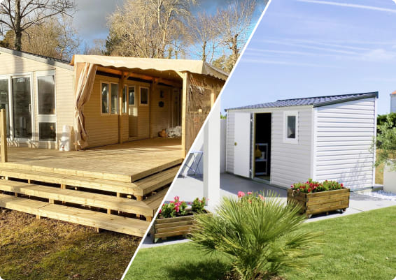 Terrasses et abris de jardin pour mobil-home en Normandie