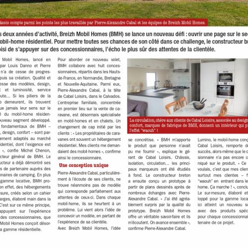 Notre page dans un magazine ! - Cabal Loisirs - résidences mobiles en Normandie