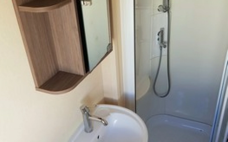 Salle de bain mobil-home en Normandie