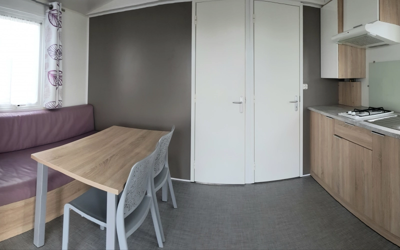pièce de vie mobil-home en Normandie