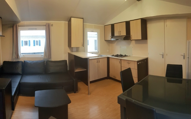 pièce à vivre mobil-home en Normandie