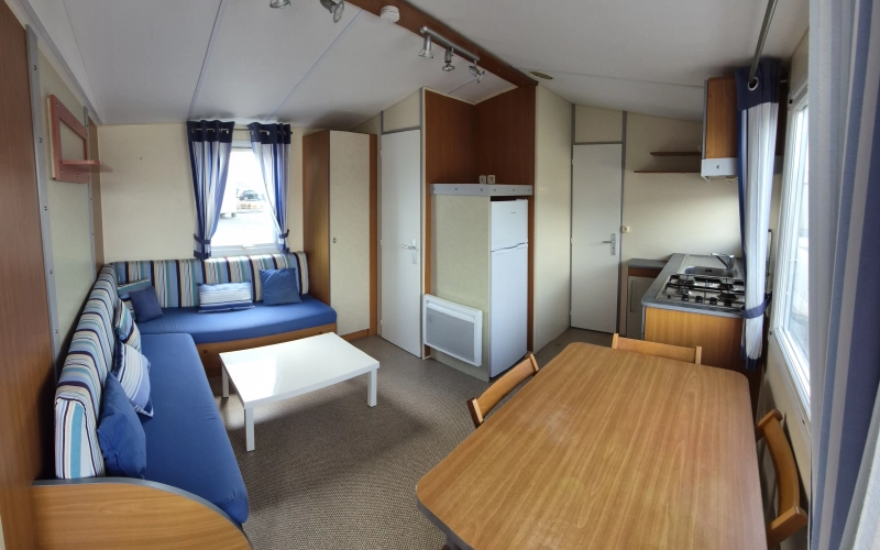pièce de vie mobil-home en Normandie