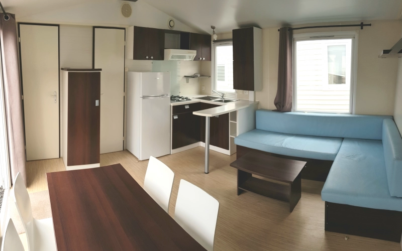 pièce de vie  mobil-home en Normandie