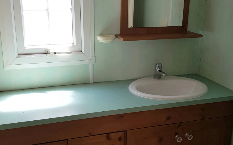 Salle de bain mobil-home en Normandie
