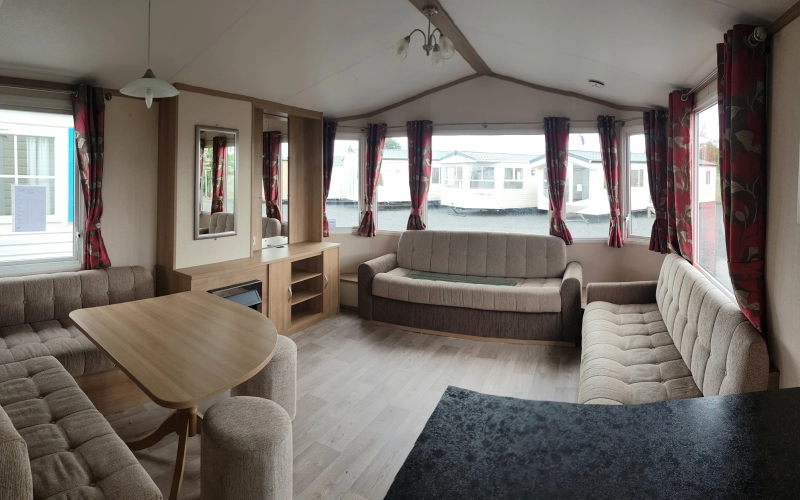 pièce de vie mobil-home en Normandie