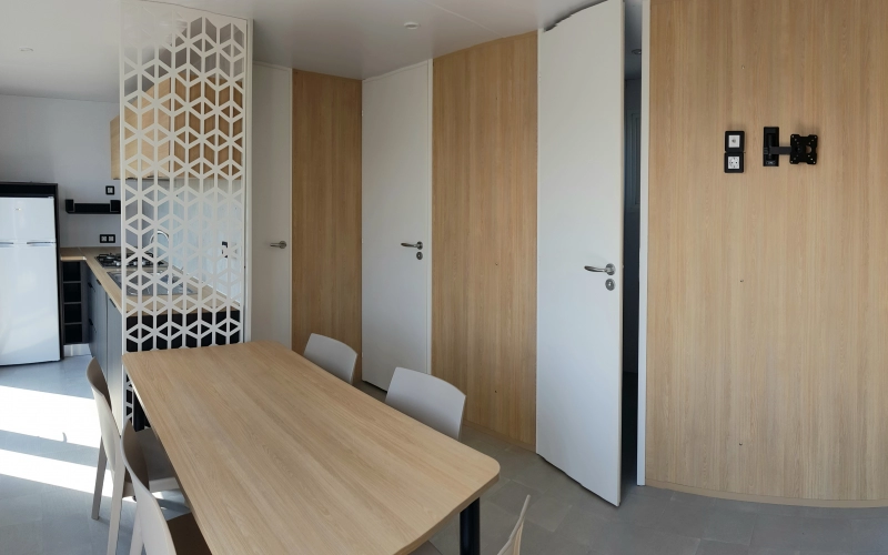 pièce de vie mobil-home en Normandie