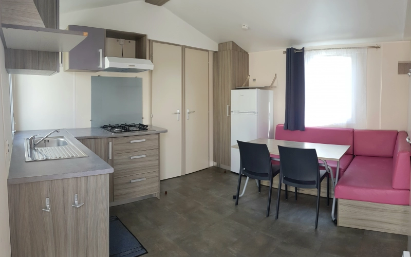 pièce de vie mobil-home en Normandie