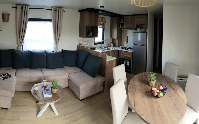 pièce de vie mobil-home en Normandie