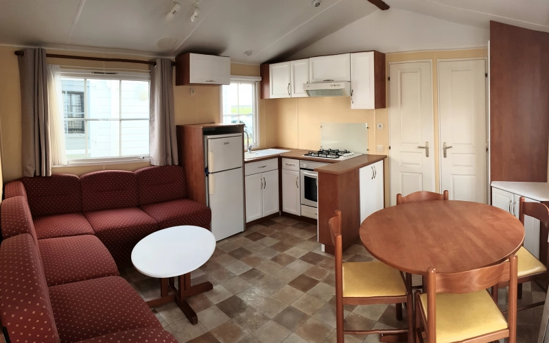 pièce de vie  mobil-home en Normandie