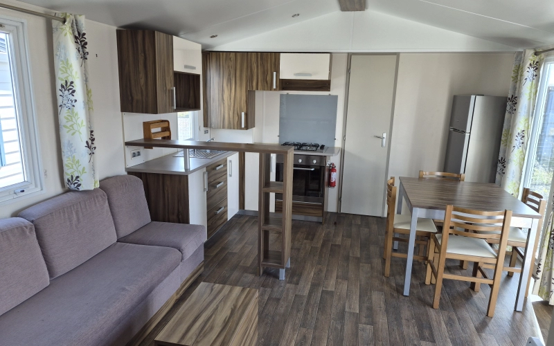 pièce de vie mobil-home en Normandie