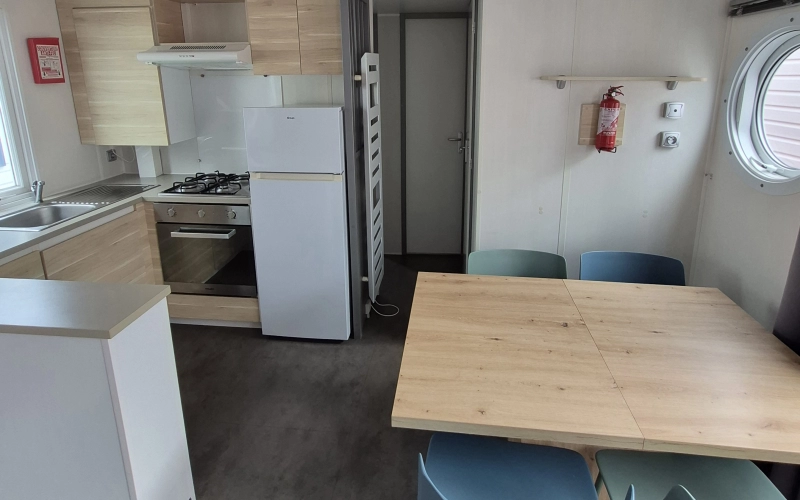 pièce de vie mobil-home en Normandie