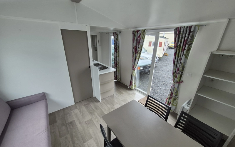 pièce de vie mobil-home en Normandie
