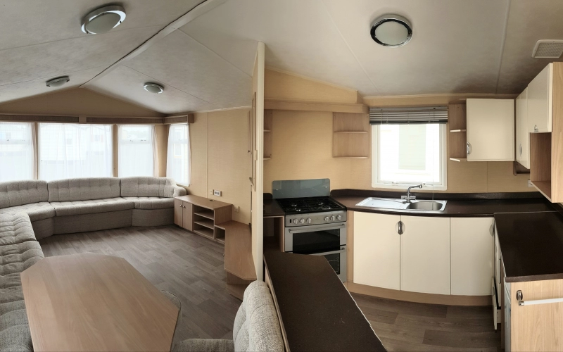 pièce de vie mobil-home en Normandie