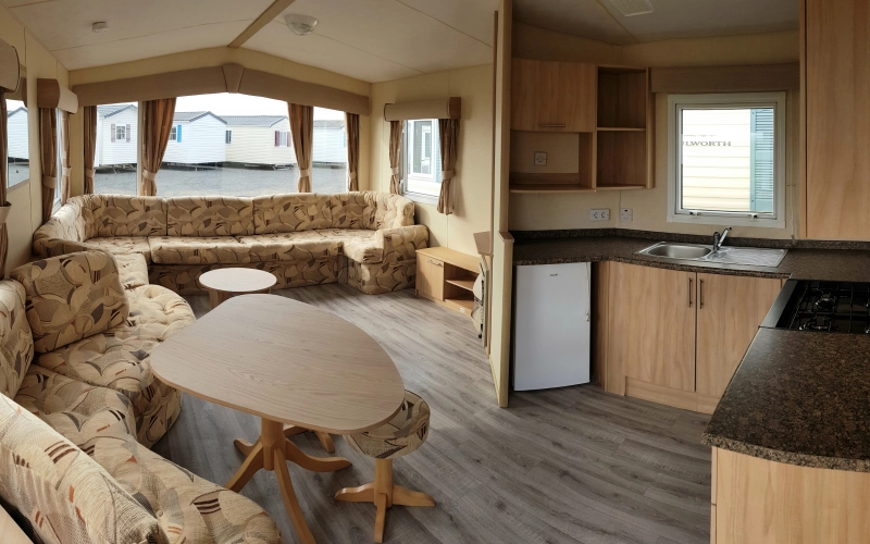 pièce à vivre mobil-home en Normandie