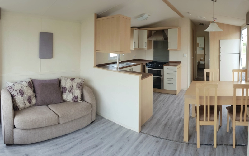 pièce de vie mobil-home en Normandie