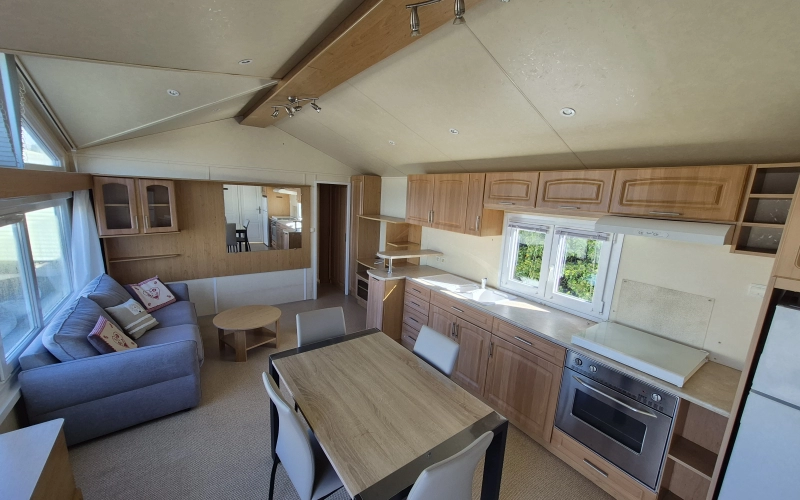 pièce de vie mobil-home en Normandie