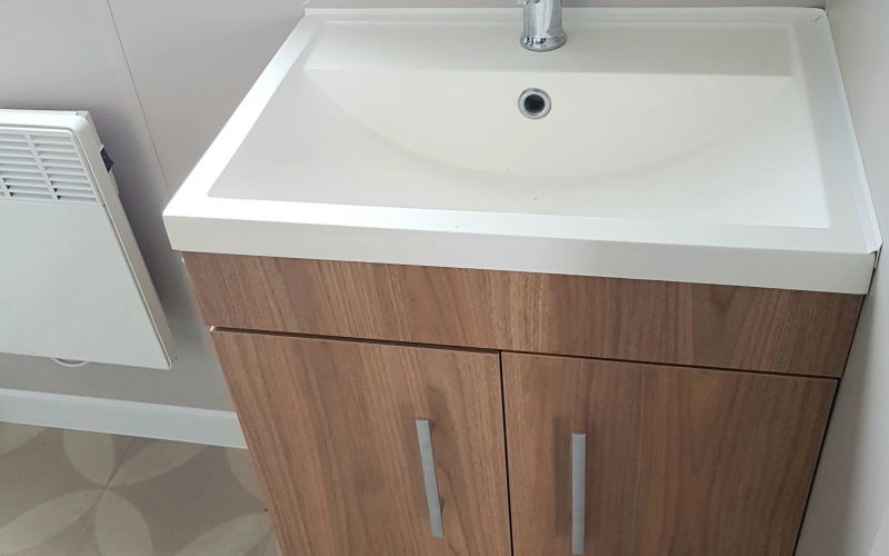 Salle de bain mobil-home en Normandie