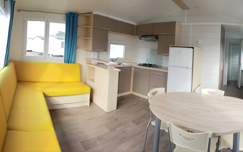pièce à vivre mobil-home en Normandie