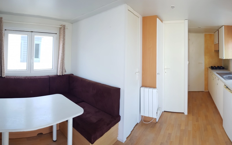 pièce de vie mobil-home en Normandie