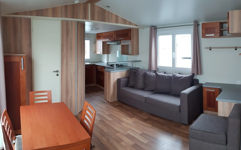 piece à vivre mobil-home en Normandie