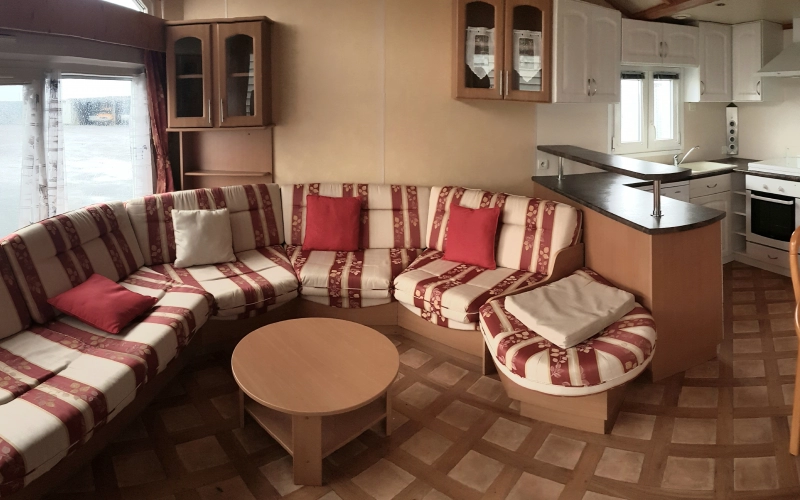 pièce de vie mobil-home en Normandie