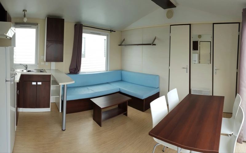 pièce de vie  mobil-home en Normandie