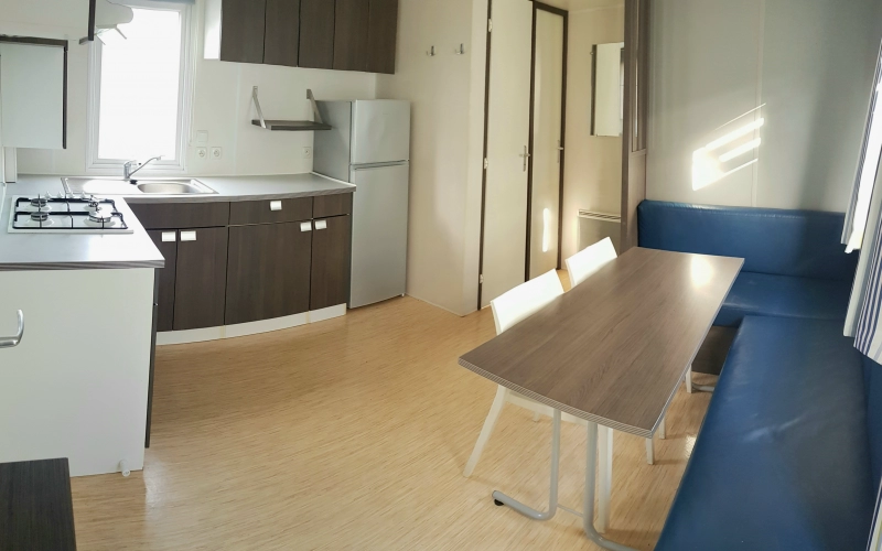 pièce de vie mobil-home en Normandie