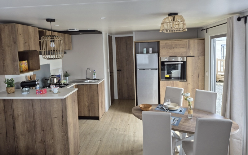 pièce de vie mobil-home en Normandie