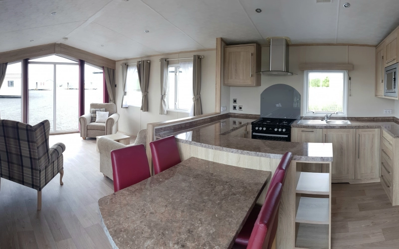pièce de vie mobil-home en Normandie