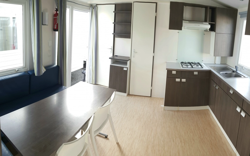 pièce de vie mobil-home en Normandie