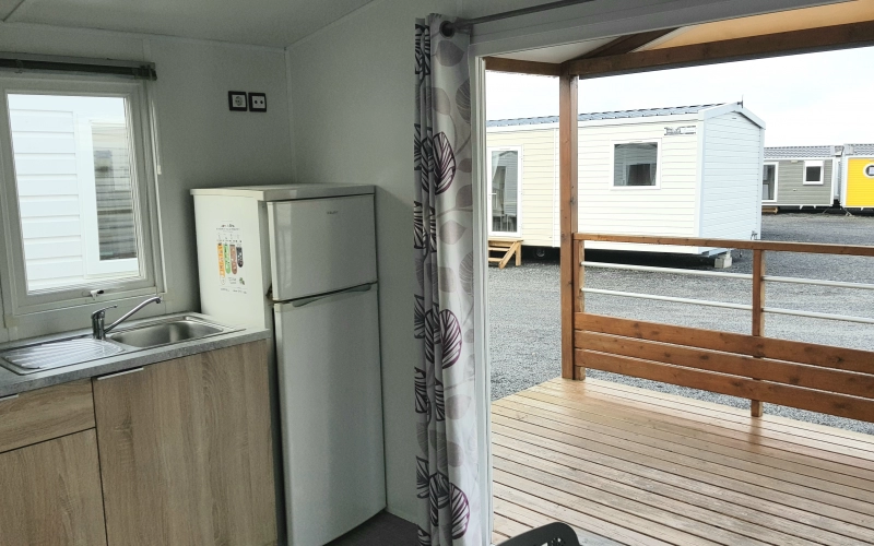 terrasse mobil-home en Normandie