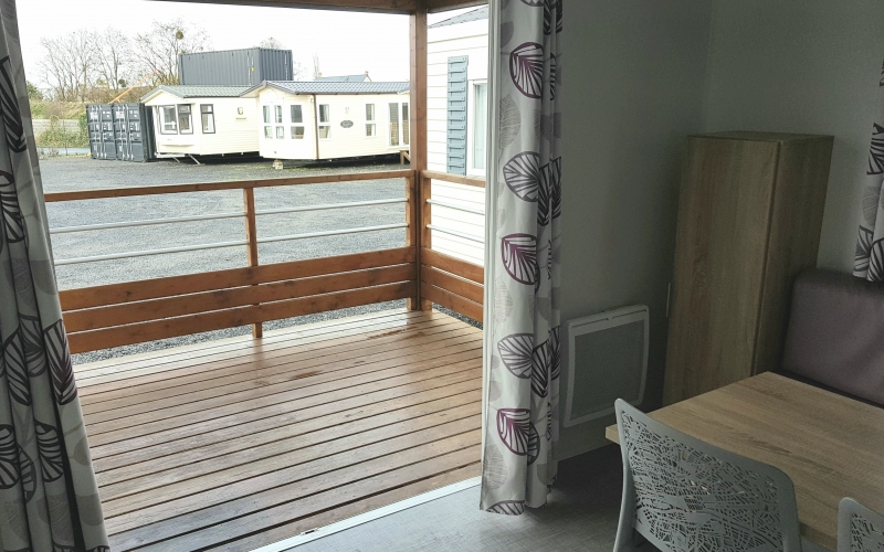 terrasse mobil-home en Normandie