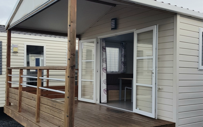 terrasse mobil-home en Normandie