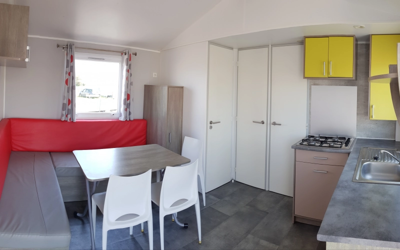 pièce de vie mobil-home en Normandie
