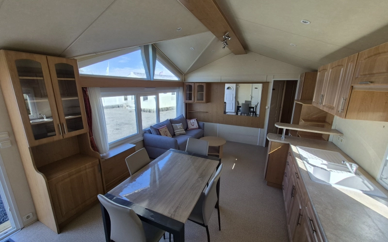 pièce de vie mobil-home en Normandie