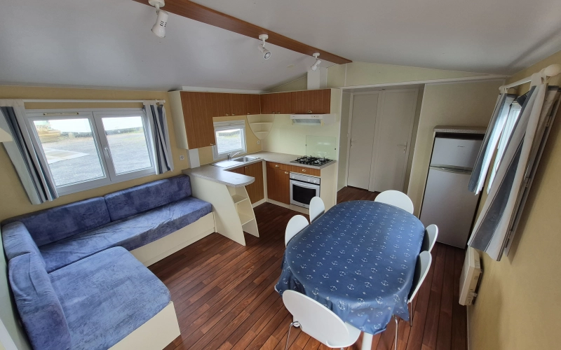 pièce de vie mobil-home en Normandie